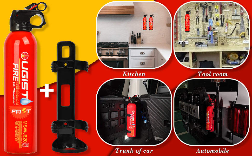 Fire Extinguisher Portable 620ml 4 Count,Can Prevent Re-Ignition,Best Suitable for The House Car Truck Boat Kitchen Home Water-Based Fire Extinguishers