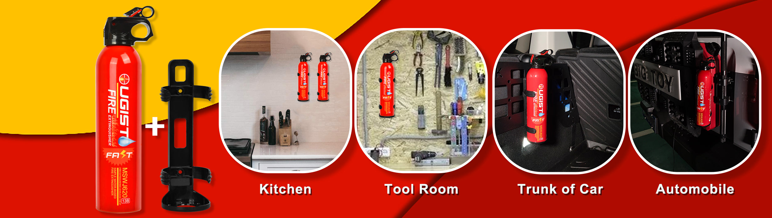 Ougist fire extinguishers for kitchen/Tool room/Trunk of car/Automobile