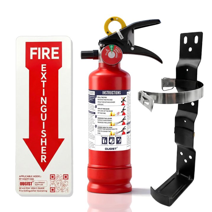 OUGIST 2.5 lb ABC Fire Extinguisher Kit with Wall Mount & Glow Sticker
