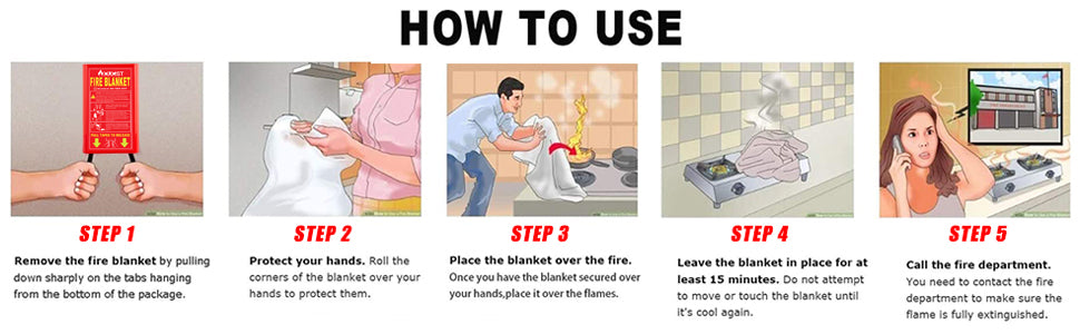 2 Pack Fiberglass Fire Safety Blankets for Survival