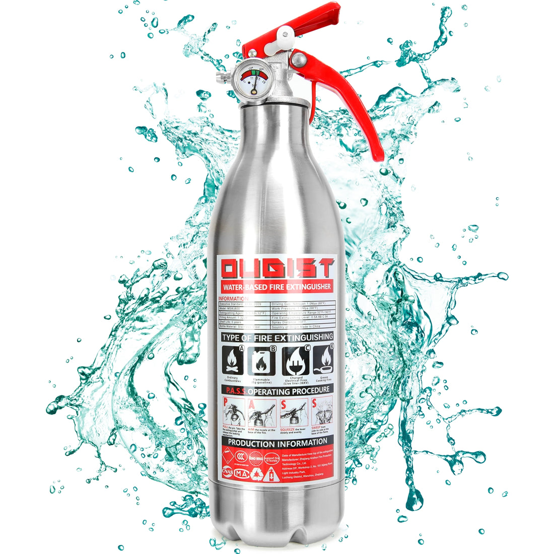 What is the difference between water and CO2 fire extinguisher?