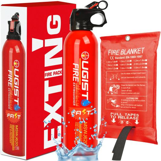 Ougist Fire Blanket and Fire Extinguisher,Suitable for Extinguishing Fires of Solid Materials,Combustible Liquids,Electrically Charged Materials and Edible Oils