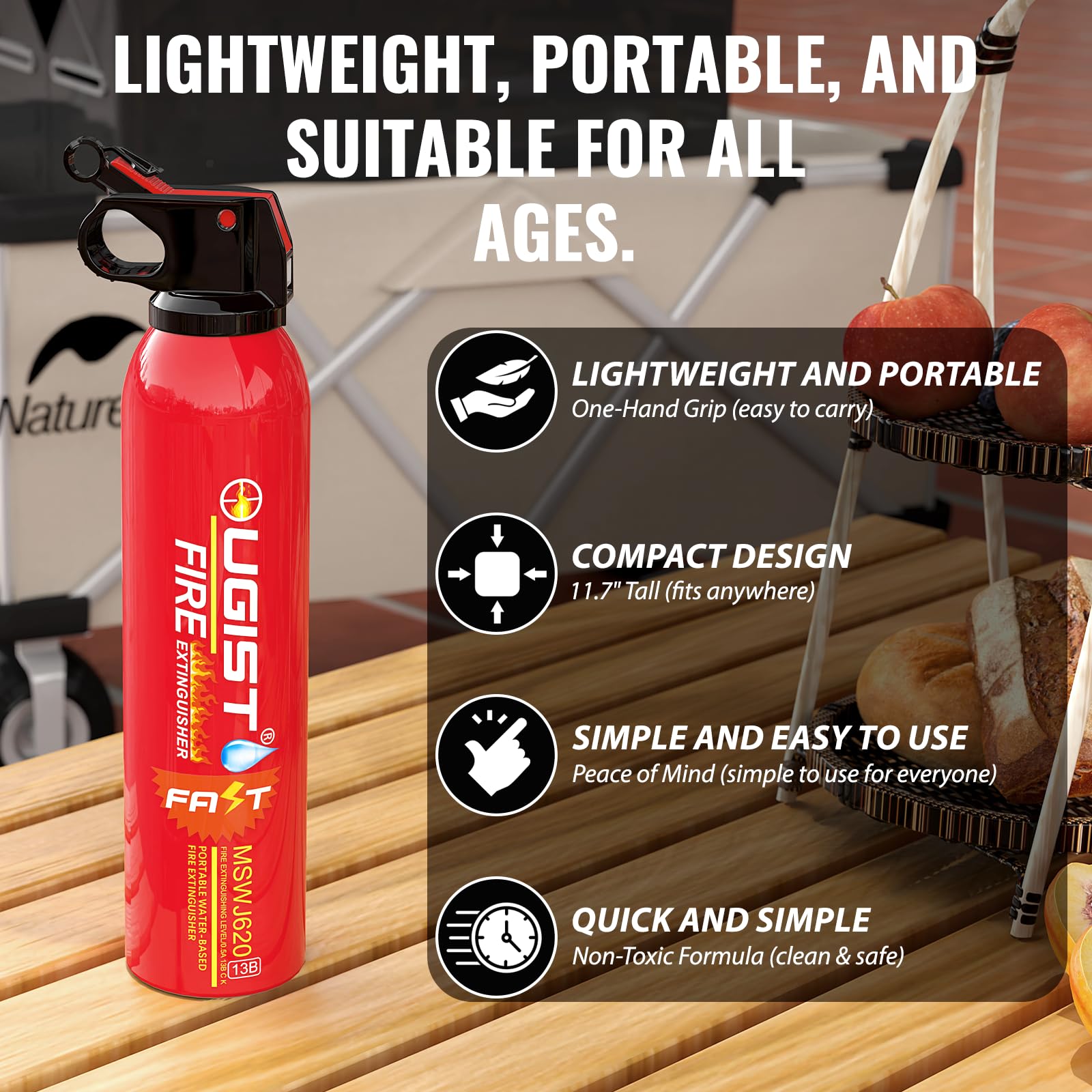 OUGIST Portable Fire Extinguishing Spray for Home and Kitchen – 2 Pack