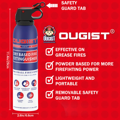 Dry Stop Fire Spray Extinguisher - 600g Quick-Acting Powder for Home, Car, Garage, Kitchen, 1A:10B:C:K Portable & Mess-Free Solution for Electrical, Grease Fires & More - 1 Pack