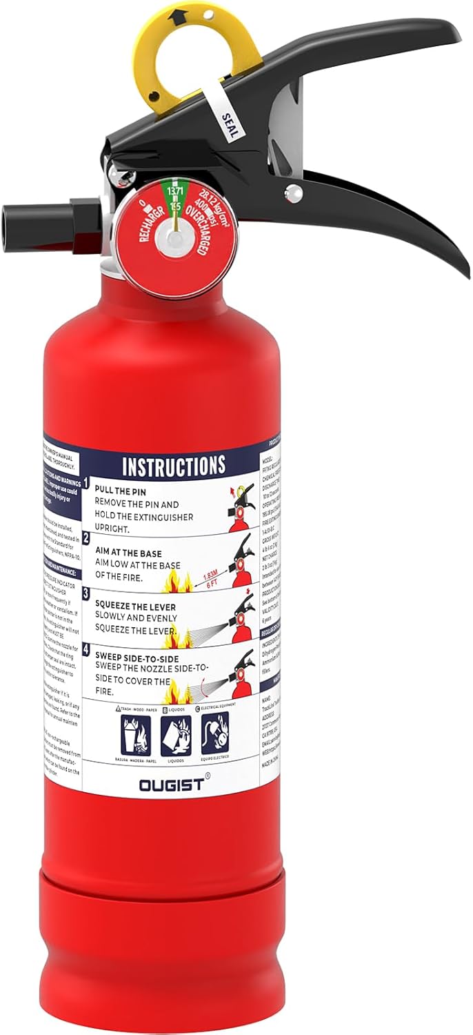 OUGIST Professional ABC Fire Extinguisher | 2.5lb Heavy-Duty Safety for Home, Vehicle & Office