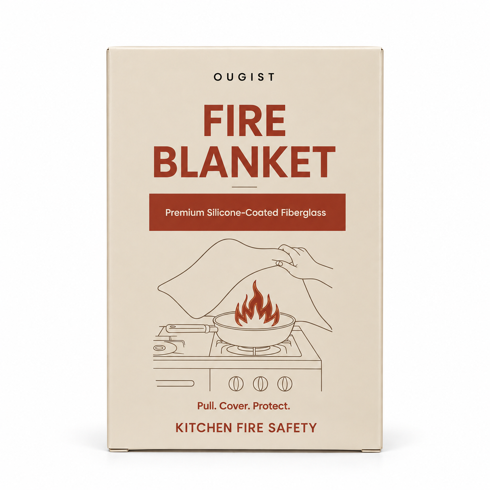 OUGIST Silicone-Coated Fiberglass Fire Blanket, 39" x 39"