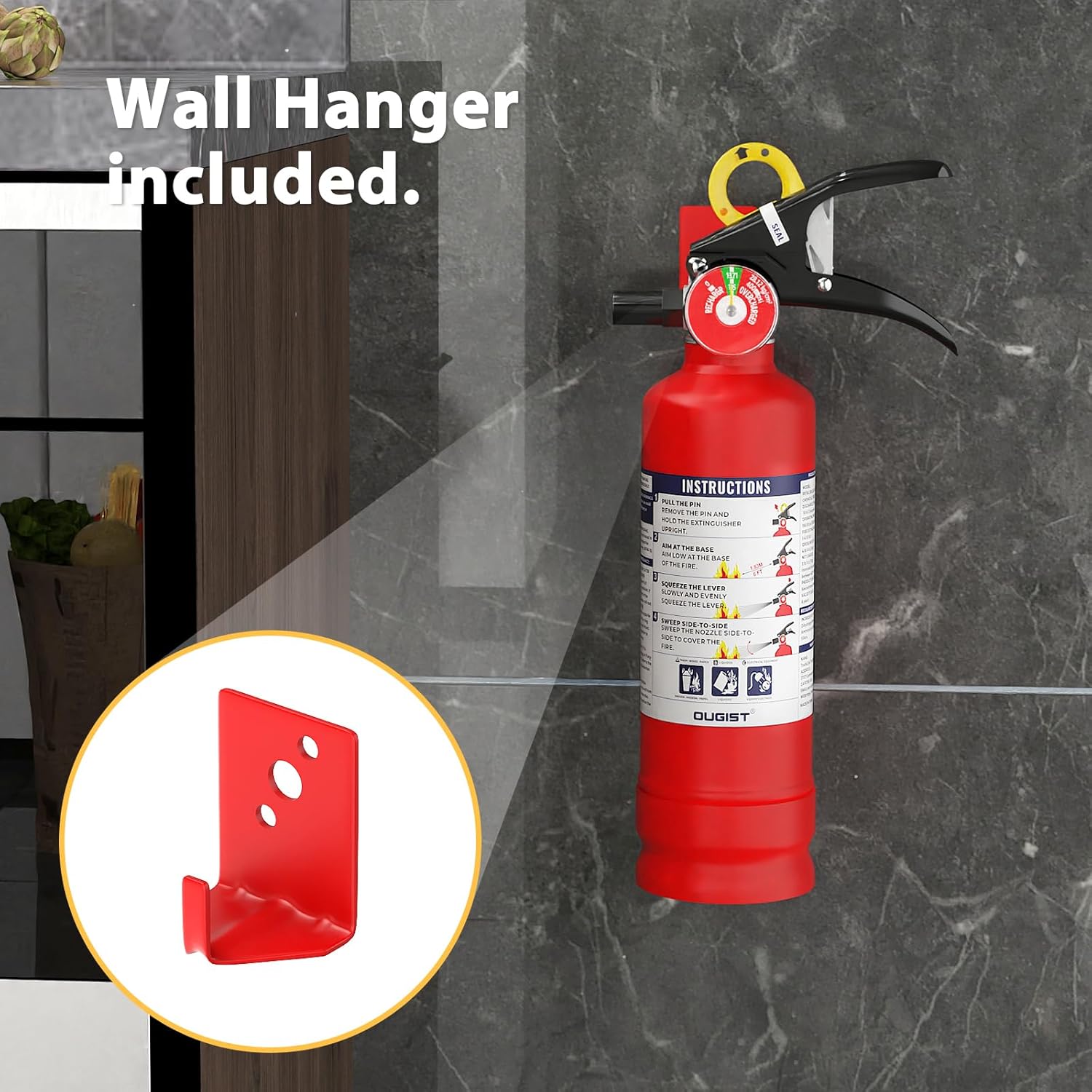 OUGIST Professional ABC Fire Extinguisher | 2.5lb Heavy-Duty Safety for Home, Vehicle & Office