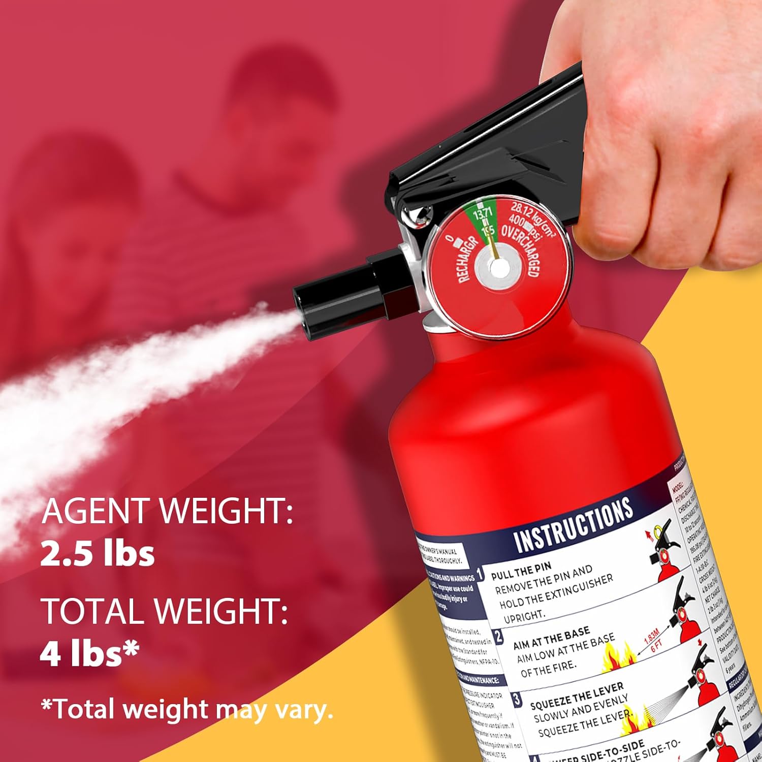 OUGIST Professional ABC Fire Extinguisher | 2.5lb Heavy-Duty Safety for Home, Vehicle & Office