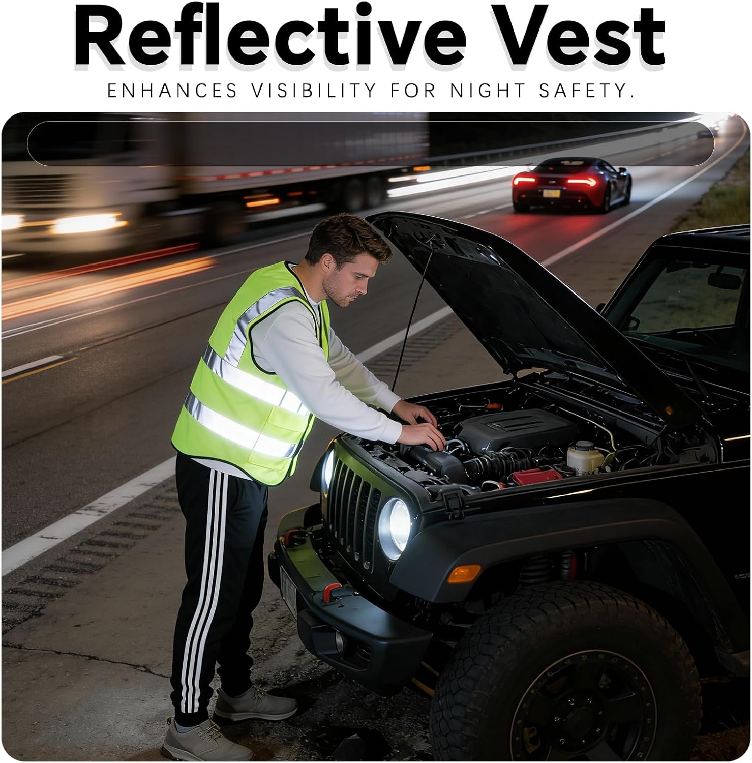 Roadside Safety Kit: Water Fire Extinguisher, Hammer, Vest, Gloves & Triangle