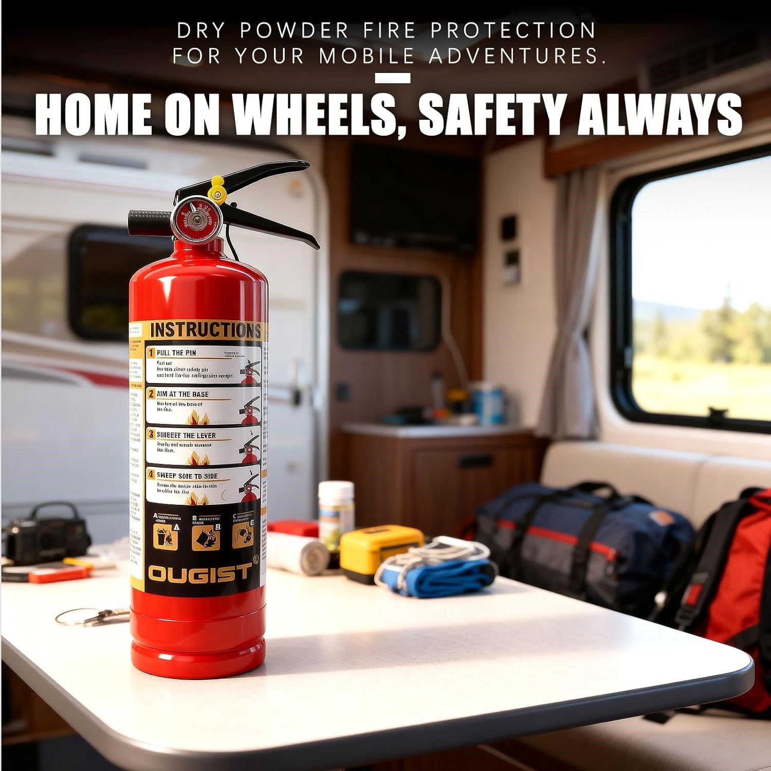 2.5lb ABC Fire Extinguisher: Pro Safety for Home, Kitchen, Car