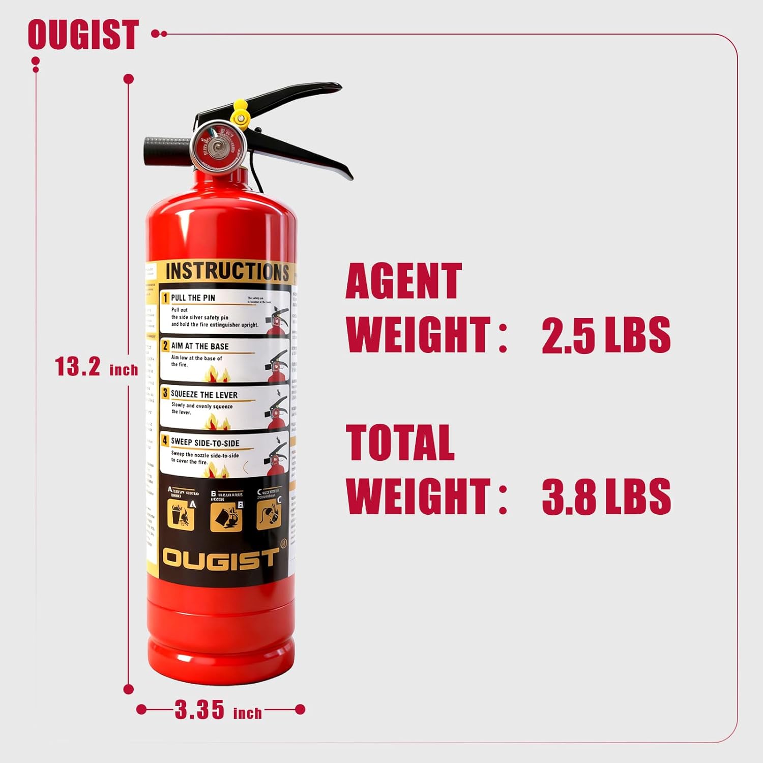 2.5lb ABC Fire Extinguisher: Pro Safety for Home, Kitchen, Car