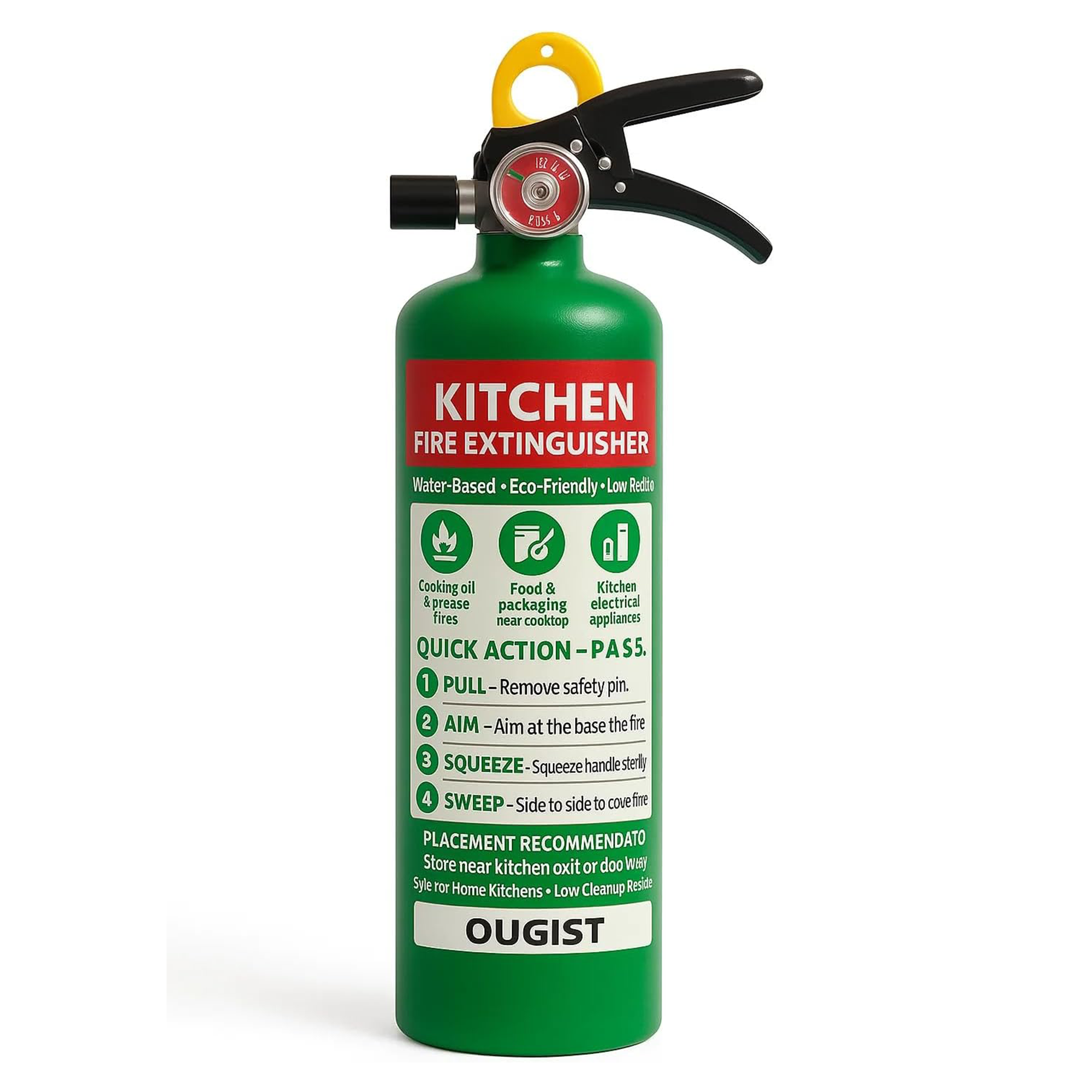 2.5lb K-Rated Kitchen Fire Extinguisher, Water-Based