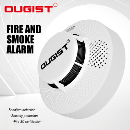 Smoke Alarm, 10-Year Battery Fire Alarm Smoke Detector with LED Indicator & Silence Button