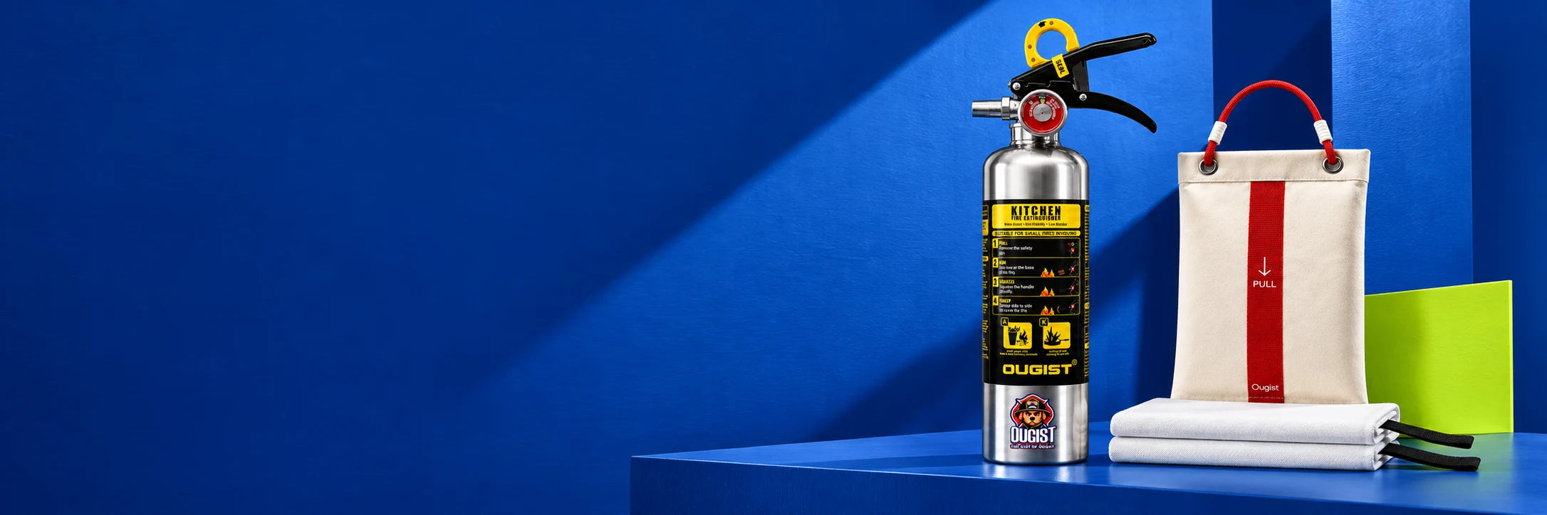 OUGIST kitchen fire extinguisher and canvas fire blanket